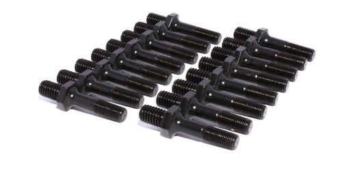 Rocker Arm Stud - Hi-Tech - 7/16-14 in Base Thread - 3/8-24 in Top Thread - 1.750 in Effective Stud Length - Steel - Black Oxide - Universal - Set of 16