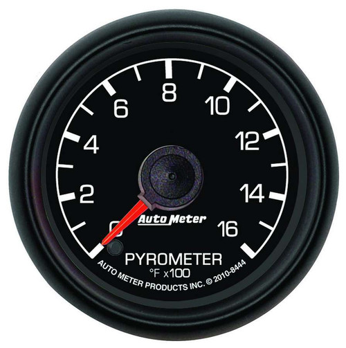 EGT Gauge - Ford Factory Match - 0-1600 Degree F - Electric - Analog - Full Sweep - 2-1/16 in Diameter - Black Face - Each
