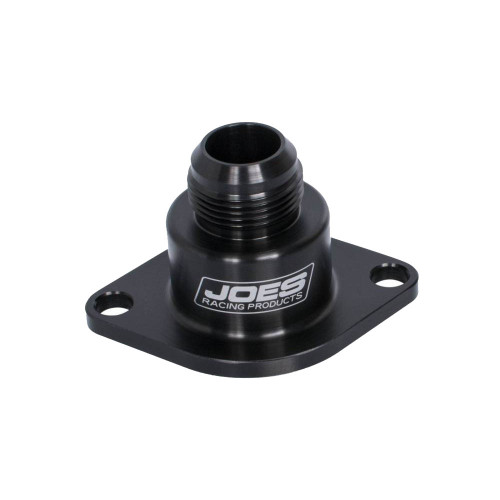 Water Neck - Straight - 16 AN Male - Two 3/8 in NPT Female Ports - Bolt-On - O-Ring Seal - Aluminum - Black Anodized - Chevy V6 / V8 - Each