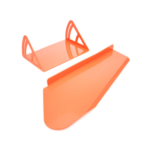 Spoiler - 12 x 8 in - Crush Panel - Plastic - Fluorescent Orange - Dirt Late Model - Kit