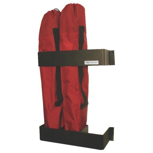 Folding Chair Holder - 3 Chair Capacity - Wall Mount - Plastic - Black - Kit