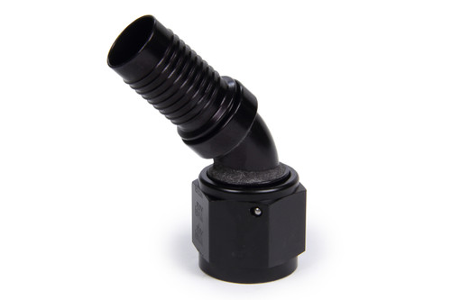 Fitting - Hose End - HS-79 - 45 Degree - 10 AN Hose Crimp to 10 AN Female - Aluminum - Black Anodized - Each
