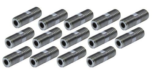 Header Stud - 3/8-16 and 3/8-24 in Thread - 1.2 in Long - Chromoly - Zinc Plated - Universal - Set of 14