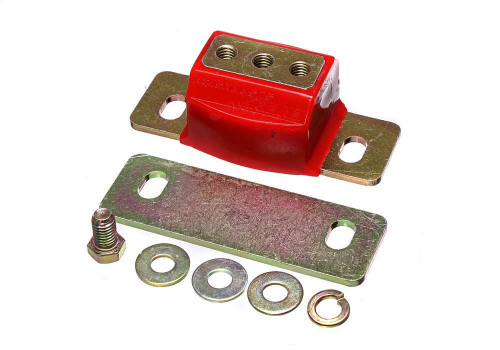 Transmission Mount - Hyper-Flex - Interlocking - Polyurethane / Steel - Red / Cadmium - Various GM Applications - Kit