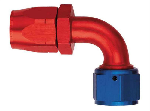 Fitting - Hose End - AQP/Startlite - 90 Degree - 20 AN Hose to 20 AN Female - Aluminum - Blue / Red Anodized - Each