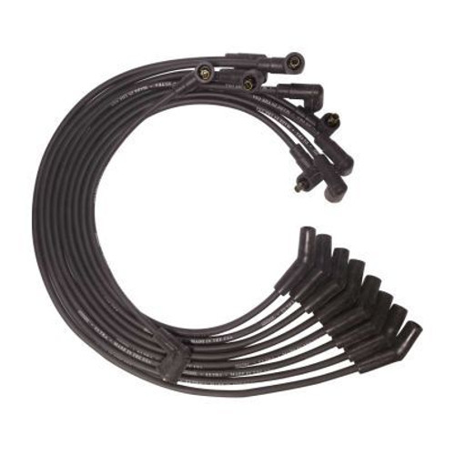 Spark Plug Wire Set - Ultra - Spiral Core - 8 mm - Black - 135 Degree Plug Boots - Socket Style - Big Block Ford - Kit