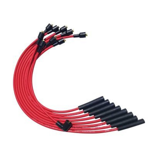 Spark Plug Wire Set - Ultra - Spiral Core - 8 mm - Red - Straight Plug Boots - HEI Style Terminal - Small Block Mopar - Kit