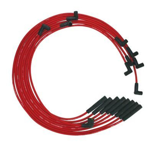 Spark Plug Wire Set - Ultra - Spiral Core - 8 mm - Red - Straight Plug Boots - HEI Style Terminal - Mopar B / RB-Series - Kit Spark Plug Wire Set - Ultra - Spiral Core - 8 mm - Red - Straight Plug Boots - HEI Style Terminal - Mopar B / RB-Series - Kit