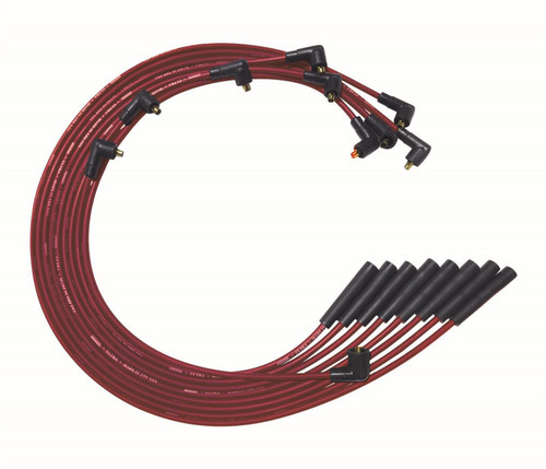 Spark Plug Wire Set - Ultra - Spiral Core - 8 mm - Red - Straight Plug Boots - Socket Style - Mopar B / RB-Series - Kit