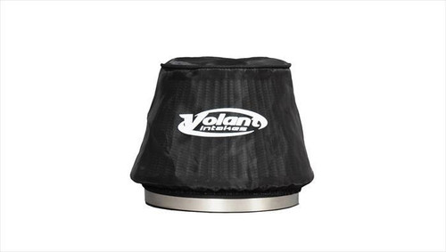 Air Filter Wrap - Pro5 Pre-Filter - Round - 4.75 in Diameter - 5 in Tall - Top - Water Repellent - Polyester - Volant Logo - Black - Each