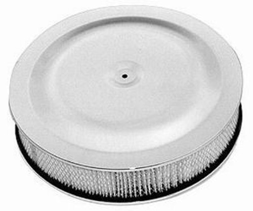 Air Cleaner Assembly - 14 in Round - 3 in Tall - 5-1/8 in Carb Flange - Lowered - Steel - Chrome - Kit
