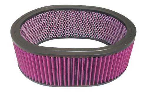 Air Filter Element - 12 in Oval - 4 in Tall - Cotton - Red - Universal - Each