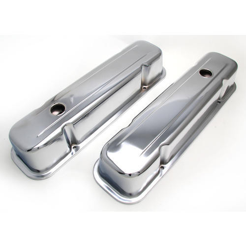 Valve Cover - Tall - Baffled - Breather Holes - Steel - Chrome - Pontiac V8 - Pair