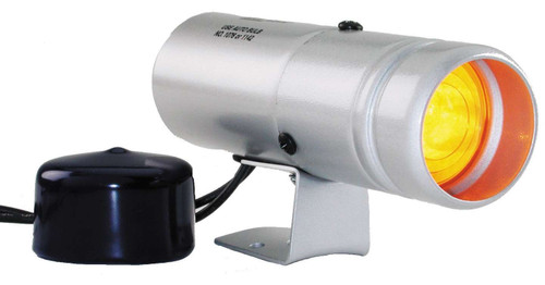 Shift Light - 1-5/8 in Diameter - Amber Lens - Silver Case - Autometer Gauges - Each