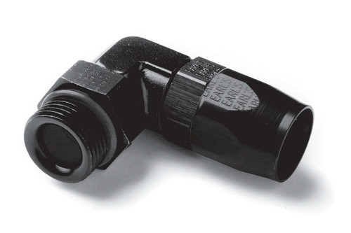 Fitting - Hose End - Swivel-Seal - 90 Degree - 10 AN Hose to 10 AN Male O-Ring - Swivel - Aluminum - Black Anodized - Each