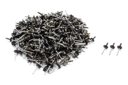 Rivet - Avex Style - 5/8 in Head - 3/16 in Steel Mandrel - 1/2 in Grip Range - Aluminum - Black Powder Coat - Set of 500