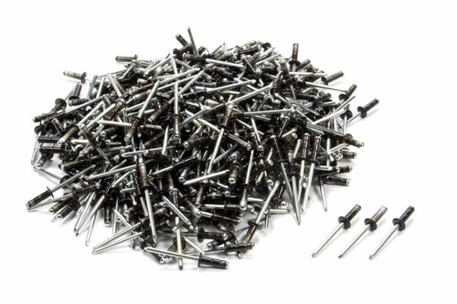 Rivet - Avex Style - 3/8 in Head - 3/16 in Steel Mandrel - 1/2 in Grip Range - Aluminum - Black Powder Coat - Set of 500
