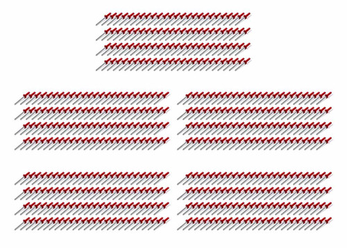 Rivet - Avex Style - 3/8 in Head - 3/16 in Steel Mandrel - 1/2 in Grip Range - Aluminum - Red - Set of 500