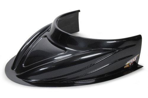 Hood Scoop - MD3 - 5 in Height - Flat Bottom - Plastic - Carbon Fiber Look - Dirt Late Model - Each