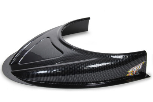 Hood Scoop - MD3 - 3 in Height - Flat Bottom - Plastic - Carbon Fiber Look - Dirt Late Model - Each