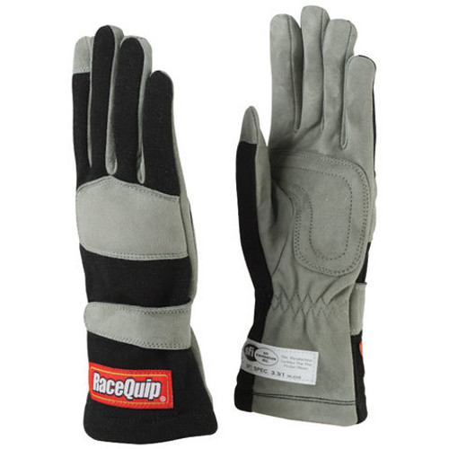Driving Gloves - 351 Series - SFI 3.3/1 - Single Layer - Nomex / Leather - Black / Gray - Large - Pair Driving Gloves - 351 Series - SFI 3.3/1 - Single Layer - Nomex / Leather - Black / Gray - Large - Pair