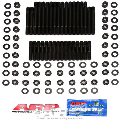 Cylinder Head Stud Kit - Hex Nuts - Chromoly - Black Oxide - Small Block Chevy - Kit