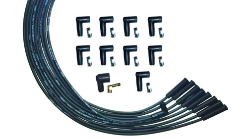 Spark Plug Wire Set - Ultra - Spiral Core - 8 mm - Black - Straight Plug Boots - HEI Style Terminal - Universal 8-Cylinder - Kit
