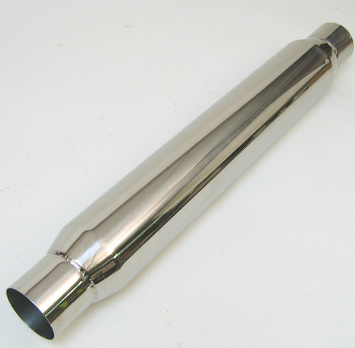 Muffler - Thrush Glasspack - 3 in Center Inlet - 3 in Center Outlet - 20 x 4 in Round Body - 25 in Long - Stainless - Polished - Universal - Each