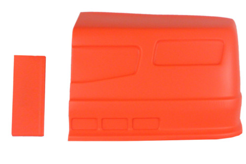Nose - Dominator SS - Driver Side - Fender Extension Included - Plastic - Fluorescent Orange - Universal - Street Stock - Kit