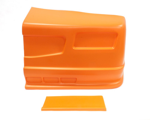 Nose - Dominator SS - Driver Side - Fender Extension Included - Plastic - Orange - Universal - Street Stock - Kit