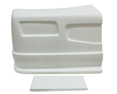 Nose - Dominator SS - Passenger Side - Fender Extension Included - Plastic - White - Universal - Street Stock - Kit