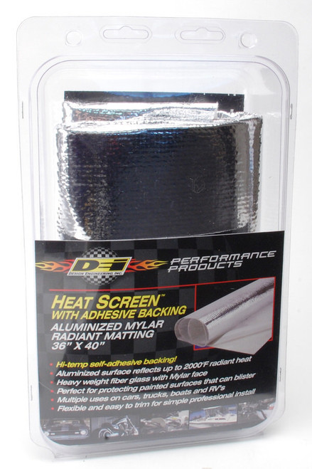 Heat Barrier - Heat Screen - 36 x 40 in - 0.060 in Thick - Self Adhesive Backing - Aluminized Plastic / Fiberglass - Silver - Each
