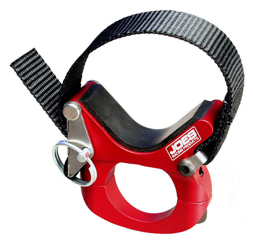 Shock Reservoir Bracket - Clamp-On - Quick Release - Aluminum / Nylon - Red - 1-1/2 to 3 in Reservoirs - 1-1/4 in OD Tube - Each