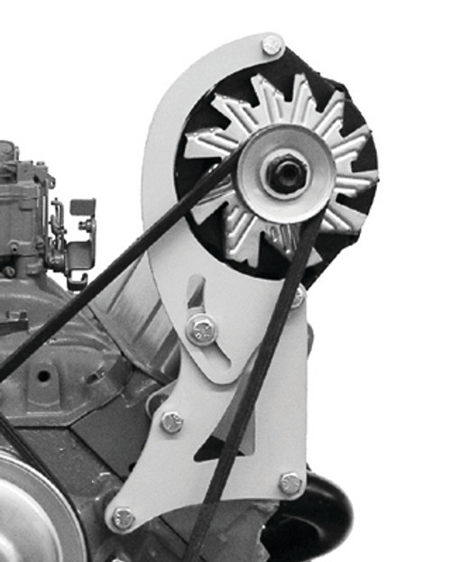 Alternator Bracket - Street Rod - Driver Side - High Mount - Head / Water Pump Mount - Steel - Natural - Short Water Pump - GM Alternator - Small Block Chevy - Kit Alternator Bracket - Street Rod - Driver Side - High Mount - Head / Water Pump Mount - Steel - Natural - Short Water Pump - GM Alternator - Small Block Chevy - Kit