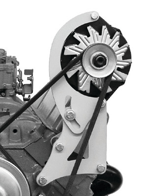 Alternator Bracket - Street Rod - Driver Side - High Mount - Head / Water Pump Mount - Steel - Natural - Short Water Pump - GM Alternator - Small Block Chevy - Kit