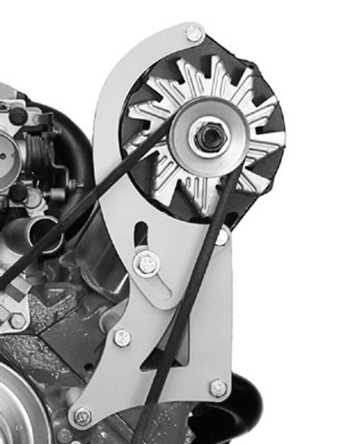 Alternator Bracket - Street Rod - Driver Side - High Mount - Head / Water Pump Mount - Steel - Natural - Long Water Pump - GM Alternator - Small Block Chevy - Kit Alternator Bracket - Street Rod - Driver Side - High Mount - Head / Water Pump Mount - Steel - Natural - Long Water Pump - GM Alternator - Small Block Chevy - Kit