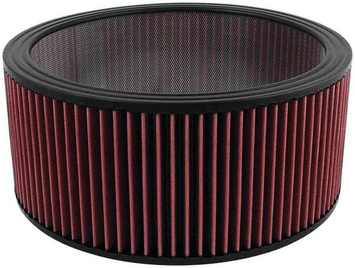 Air Filter Element - Round - 14 in Diameter - 6 in Tall - Reusable Cotton - Red - Each