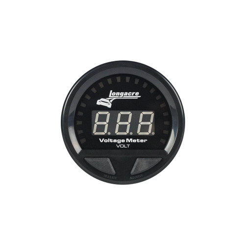 Voltmeter - Digital Elite Waterproof - 8-18 V - Electric - LED - Warning Light - 2-5/8 in Diameter - Black Face - Each