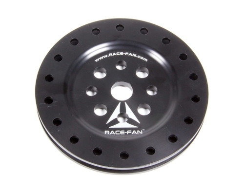 Mechanical Fan Hub - 3/4 in Pilot - 3/8 in and 5/16 in Mounting Holes - Aluminum - Black Anodized - Race-Fan - Each