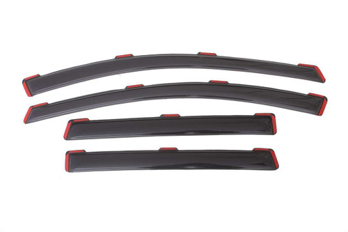 Side Window Visor - In-Channel Ventvisor - Stick-On - Front / Rear - Plastic - Dark Smoke - Ford Escape 2013-19 - Kit
