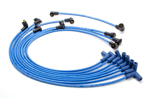 Spark Plug Wire Set - Blue Max - Spiral Core - 8 mm - Blue - 90 Degree Plug Boots - Socket Style - Small Block Chevy - Kit