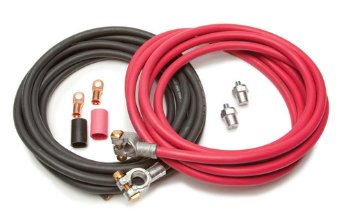 Battery Cable Kit - 1 Gauge - Top Mount Battery Terminals - Side Post Adapters / Terminals / Heat Shrink Included - Copper - 16 ft Red / 16 ft Black - Kit