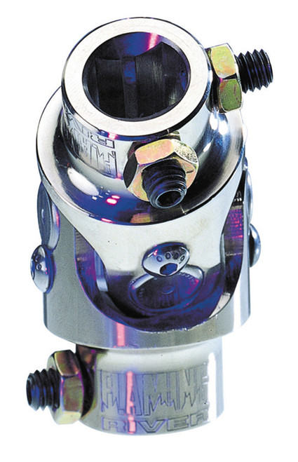 Steering Universal Joint - Single Joint - 5/8 in 36 Spline to 3/4 in Smooth - Steel - Nickel Plated - Universal - Each