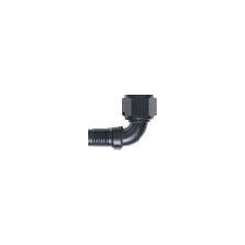 Fitting - Hose End - HS-79 - 90 Degree - 16 AN Hose Crimp to 12 AN Female - Aluminum - Black Anodized - Each