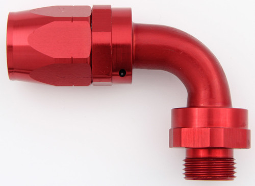 Fitting - Hose End - AQP/Startlite - 90 Degree - 12 AN Hose to 7/8 in NPT Male O-Ring - Swivel - Aluminum - Red Anodized - Each