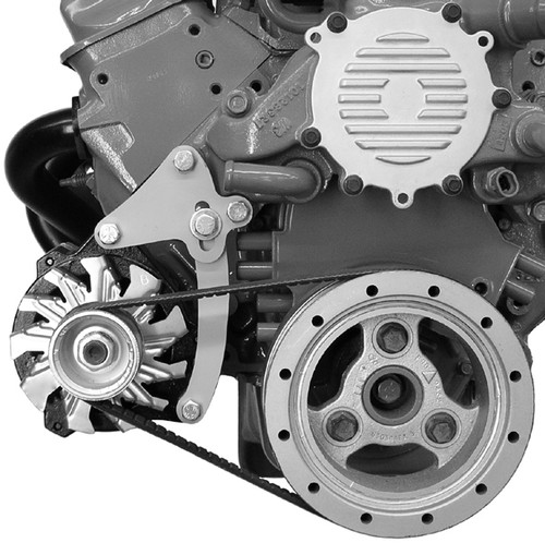 Alternator Bracket - Passenger Side - Low Mount - Block Mount - Steel - Natural - GM CS130 Alternator - GM LT-Series 1992-97 - Kit Alternator Bracket - Passenger Side - Low Mount - Block Mount - Steel - Natural - GM CS130 Alternator - GM LT-Series 1992-97 - Kit