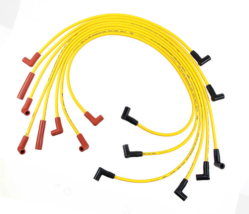 Spark Plug Wire Set - Super Stock - Spiral Core - 8 mm - Yellow - Factory Style Boots / Terminals - Chevy V8 - Kit