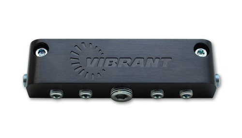 Fitting - Manifold - 3/8 in NPT Female Inlet - Six 1/8 in NPT Female Outlets - Aluminum - Black Anodized - Each