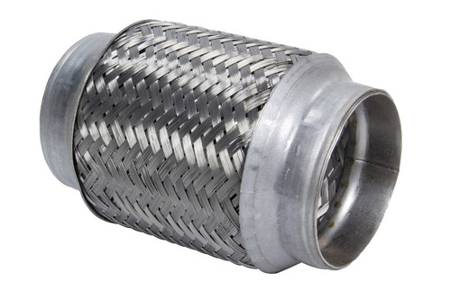 Exhaust Flex Pipe - Standard Flex - Weld-On - Flexible - 3 in Inlet - 3 in Outlet - 6 in Long - Inner Braided Liner - Stainless - Each