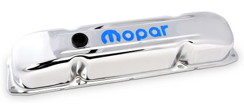 Valve Cover - Tall - Baffled - Breather Hole - Steel - Chrome - Mopar B / RB-Series - Pair